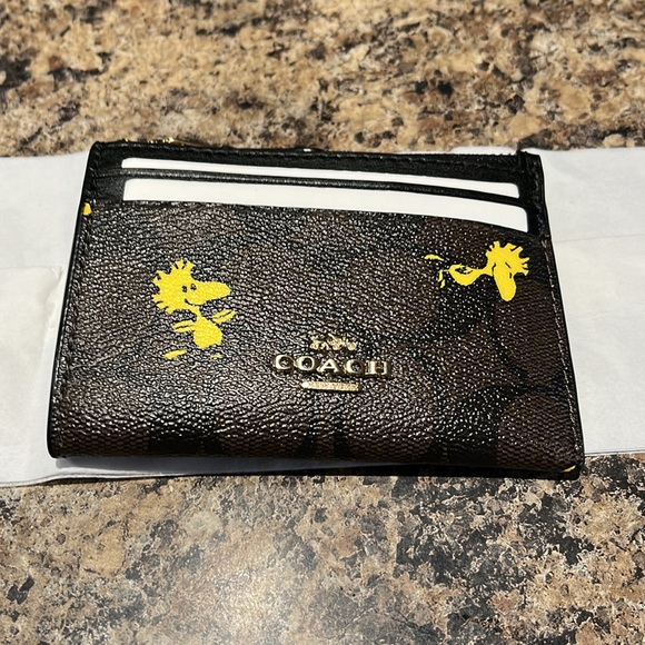 Coach X Peanuts Skinny Mini ID Case With Woodstock - Picture 4 of 6